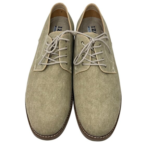 Izod Mens Image Natural Tan Beige LInen Oxford Shoes 13M Memory Foam Fabric - Picture 3 of 12